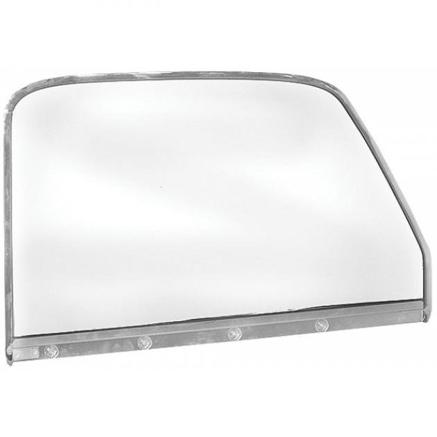 Chevy Truck Door Window Frame, Chrome, With Glass, Left, 1947-1949