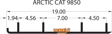 Woody's Top-Stock Hard Surface Bar 4" 60° Arctic Cat Z 370 2000-2006 HSA-9850