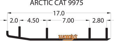 Woody's Top-Stock Hard Surface Bar 4" 60° Arctic Cat 2006-2018 HSA-9975