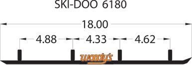 Woody's Trail Blazer IV Flat-Top 6" 60° Carbide Runners for 1996-1998 Ski-Doo MX-Z 440 TSD4-6180