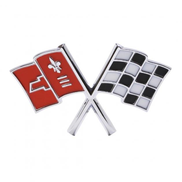 Trim Parts 65 Corvette Front X-Flag Emblem, Each 5232