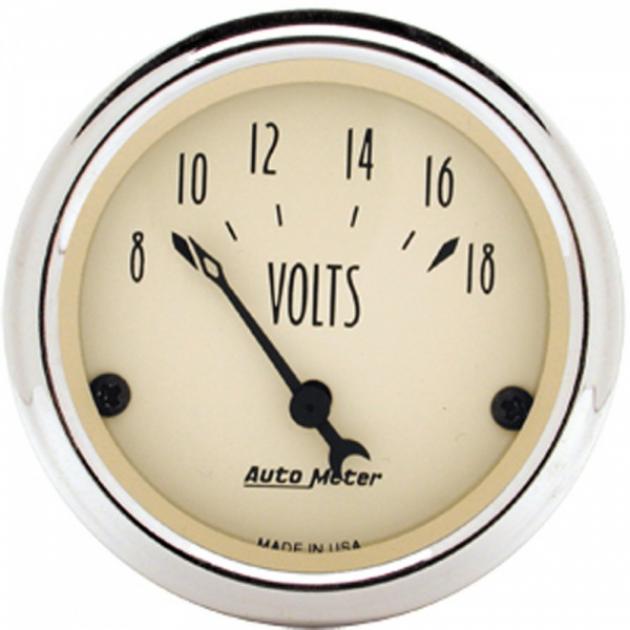 Chevy Autometer Volt Gauge, Antique Beige Series, 1955-1957