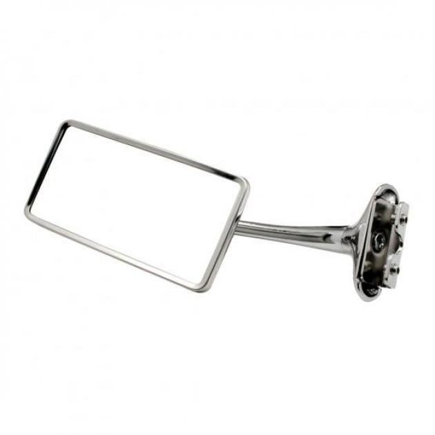 United Pacific Stainless Steel Rectangular Door Edge Mirror w/6" Chrome Arm For 1941-48 Chevy Car C5003
