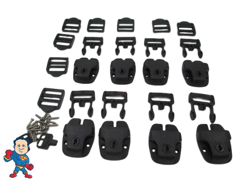 8-Piece Nexus Style Hot Tub Cover Latch Repair Kit – Buckles, Clips & Keys for 1 Inch Straps