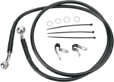 DRAG SPECIALTIES Brake Line - Front - Black - +4" - FXD '00-'05 640112-4BLK