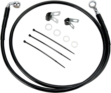DRAG SPECIALTIES Brake Line - Front - Black - +10" -FXDL '01-'05 640110-10BLK