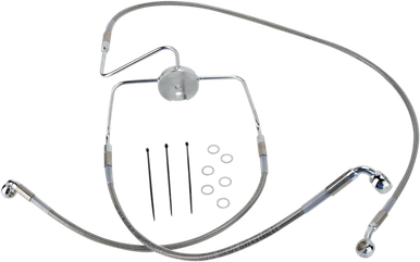 DRAG SPECIALTIES Brake Line - Front - +4" - Stainless Steel 644410-4