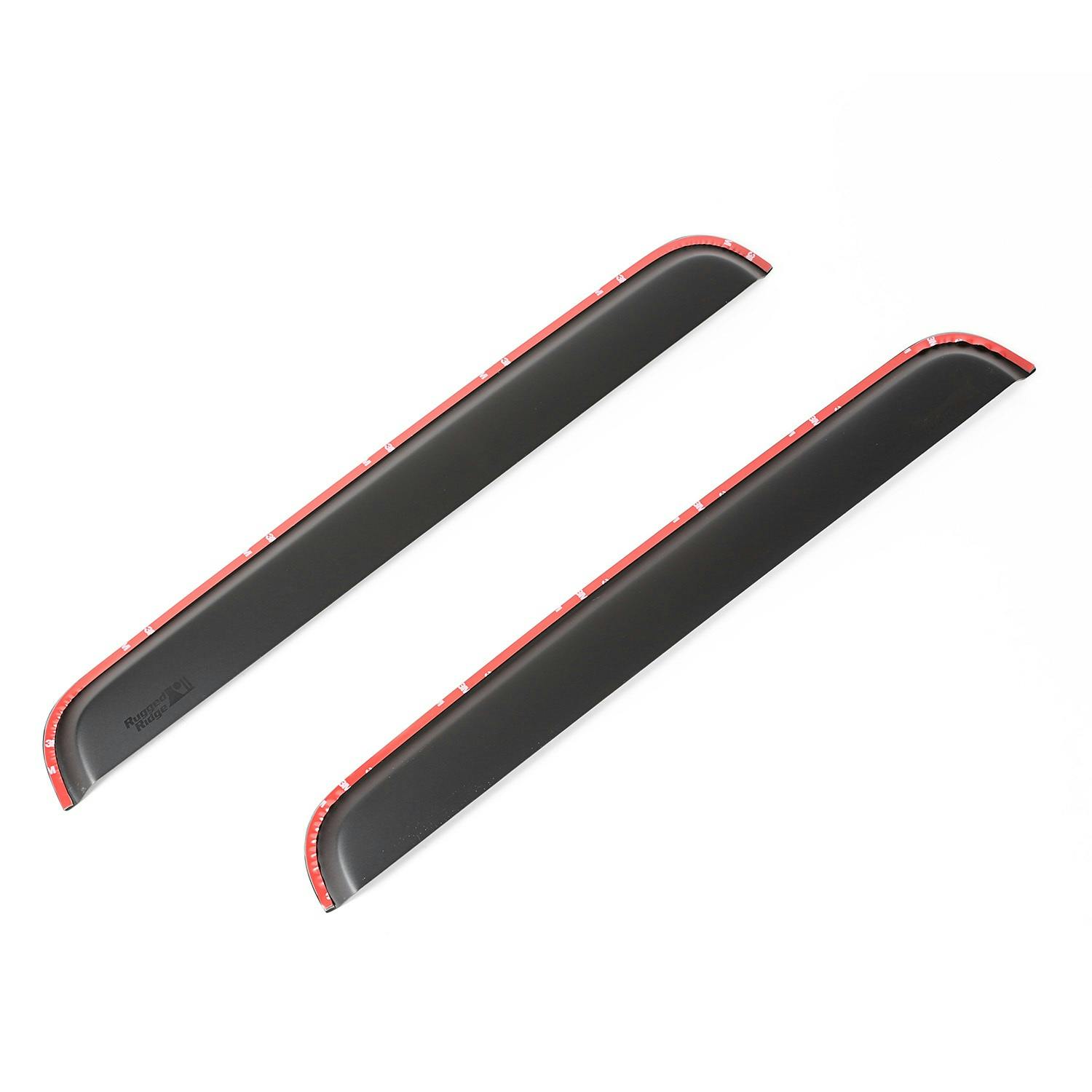 Rugged Ridge 81349.88 Rear Window Visors, Matte Black, Channel