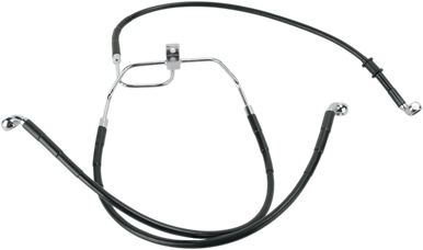 DRAG SPECIALTIES Brake Line - Front - Black - +4" - FXDF '08-'17 660325-4BLK