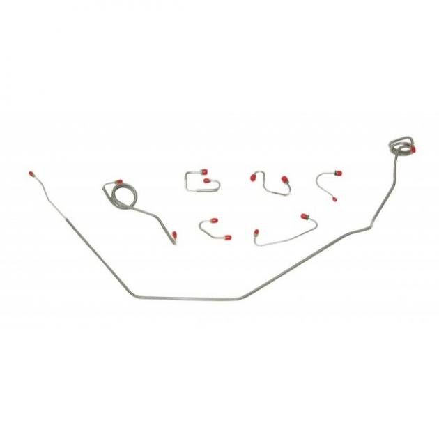 Nova Or Chevy II Drum Brake Line Set,7 Piece, Power, Steel 1966