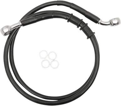 DRAG SPECIALTIES Brake Line - Front - +6" - Black - XL 614771-6BLK