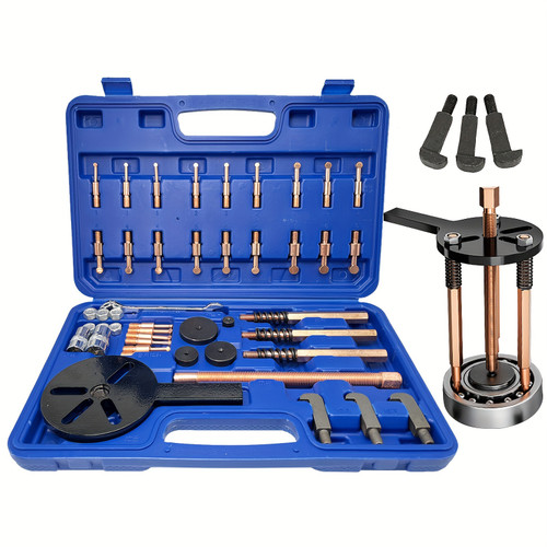 36in 1 Inner Bearing Puller Separator Kit Blind Hole Bearing Removal Tool Blind Inner Hole Bearing Puller Set Bearing Disassembly Gear Puller Bearing Separator Set Red Steel 3 Jaw Blind Bearing Puller Set with Spanner and Socket Blue