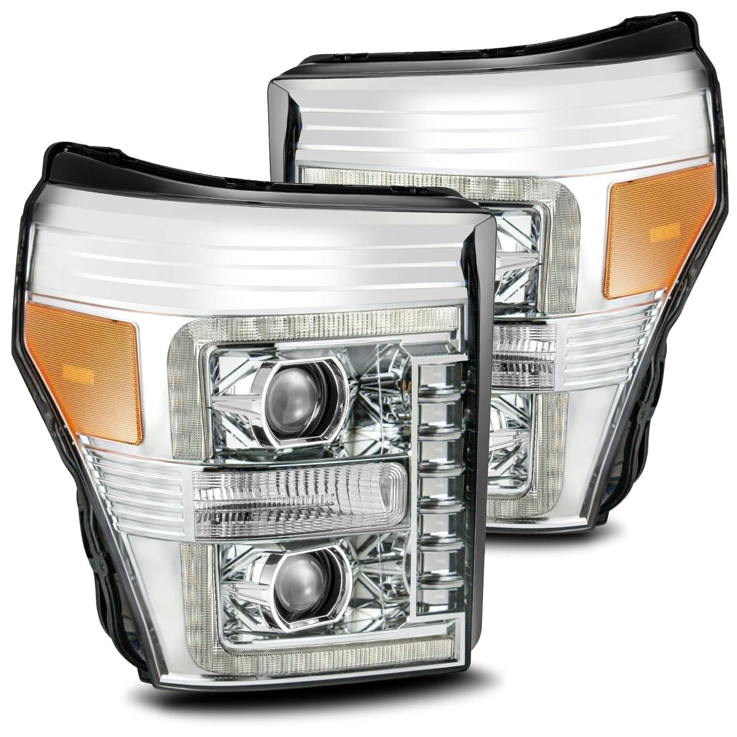 AlphaRex 880141 Projector Headlights Plank Style Design Chrome
