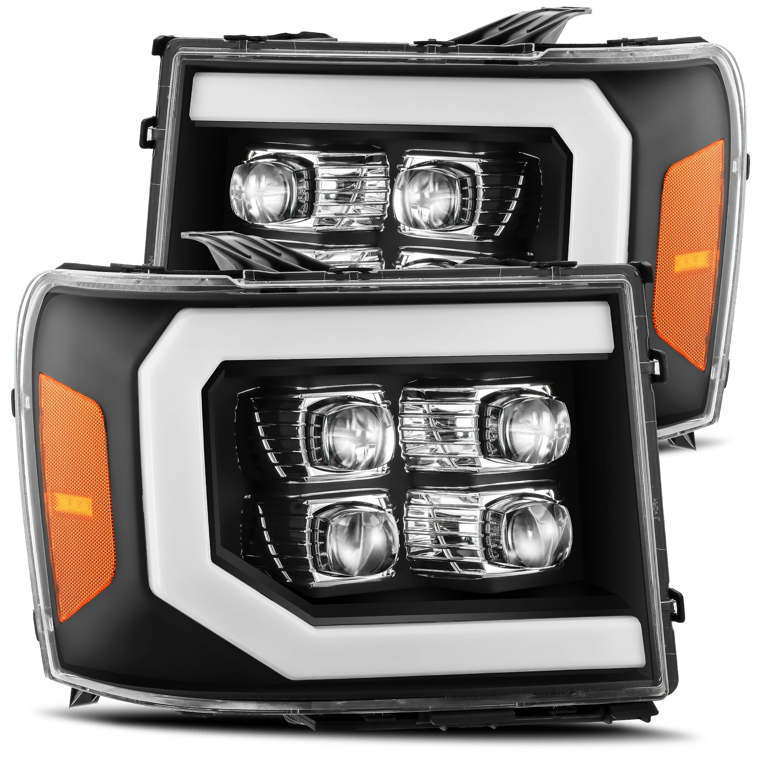 AlphaRex 880608 LED Projector Headlights Plank Style Design Chrome