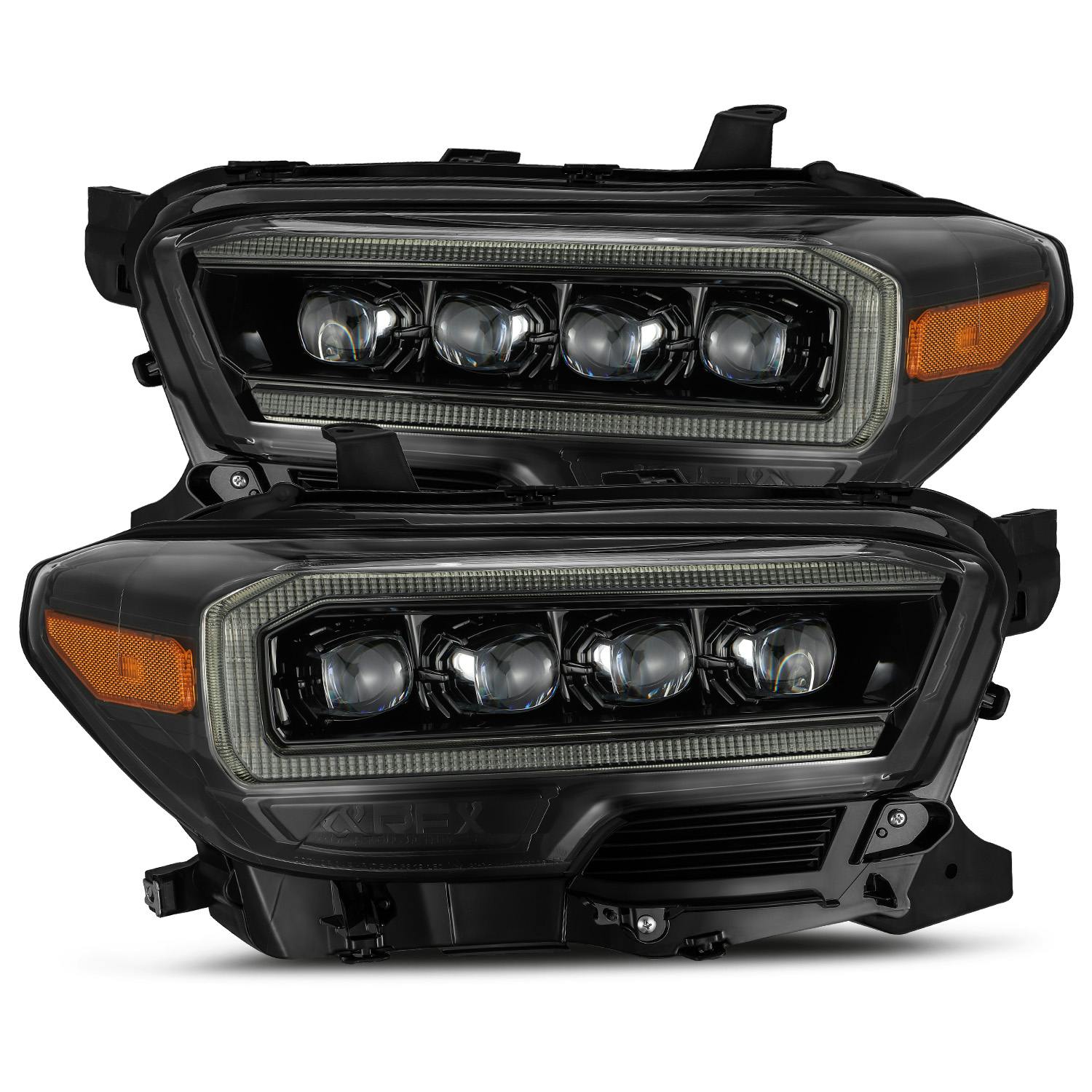 AlphaRex 880705 LED Projector Headlights Plank Style Design Midnight Black