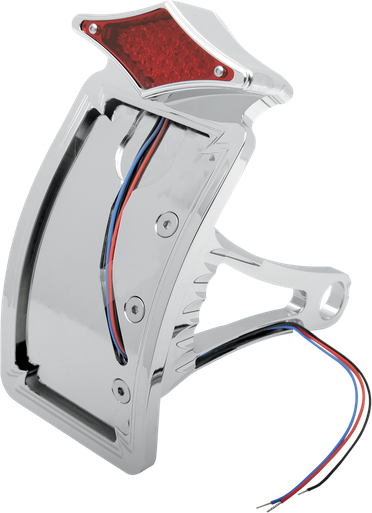 DRAG SPECIALTIES Side Mount Taillight/License Plate Mount - Curved Vertical - Diamond P28-6147