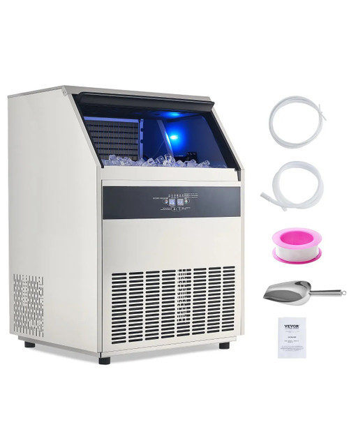 440 lbs/24H Commercial Ice Maker, 130 lbs Storage, 160 Cubes per Cycle, LED Display & Auto Self-Cleaning