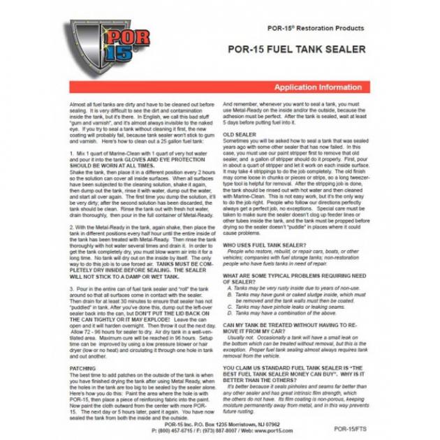 POR-15Â Fuel Tank Sealer - 1 Gallon
