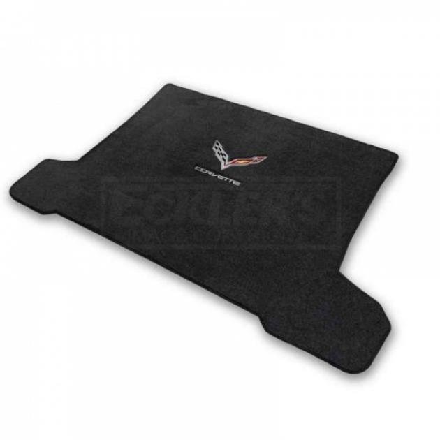 Lloyd Mats, Black Cargo Mats, Jet Flag With Corvette Script| V0701127-127 JET Corvette Stingray Convertible Only 2014-2017