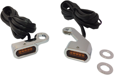 DRAG SPECIALTIES LED Handlebar Marker Lights - Mech. Clutch - Chrome/Amber L22-0232CAENU