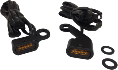 DRAG SPECIALTIES LED Handlebar Marker Lights - Mech. Clutch - Black/Amber L22-0232MBAENU