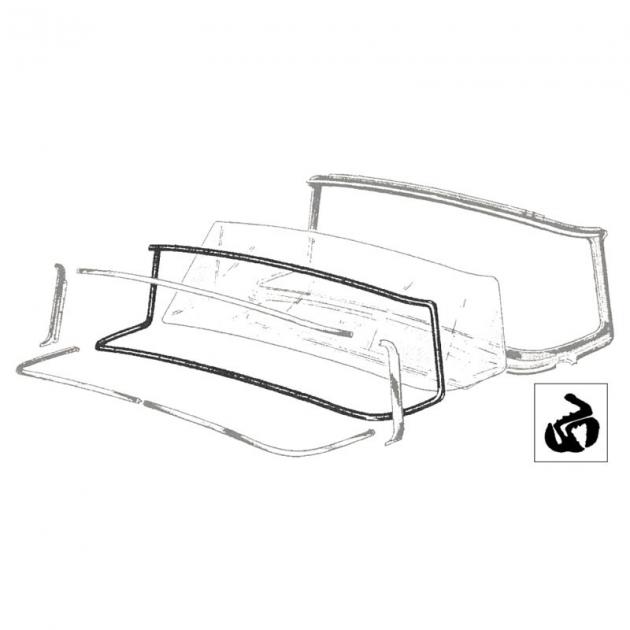 Dennis Carpenter Windshield Seal - with Groove for Chrome - Victoria, Mainline Sedans - 1955-56 Ford Car B5A-7003110-H