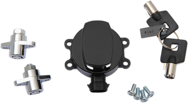 DRAG SPECIALTIES Side Hinge Ignition Switch with Saddlebag Lock - Gloss Black E21-0214GB/50
