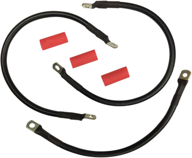 DRAG SPECIALTIES Black Battery Cable Set - '82-'88 FXR E25-0091B-T5
