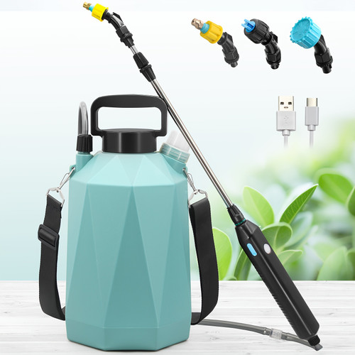 1.35 Gallon Electric Garden Sprayer, Battery Powered Sprayer With 3 Mist Nozzles, Yard Pump 5L Sprayer With Retractable Wand, Water Lawn Sprayer With Adjustable Shoulder Strap For Gardening