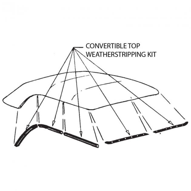 Dennis Carpenter Weather Stripping Kit - Convertible Top - 1950 Ford Car 0A-6451562-KIT