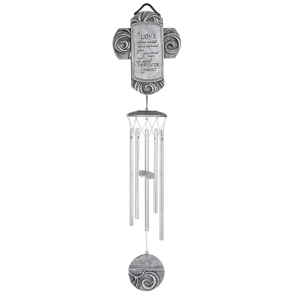 Pack of 2 Peaceful Reflections “Lived Forever” Outdoor Wind Chimes with Stakes