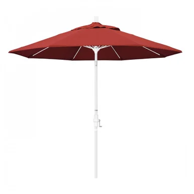 9ft Outdoor Sun Master Series Patio Umbrella: Crank Lift, Red