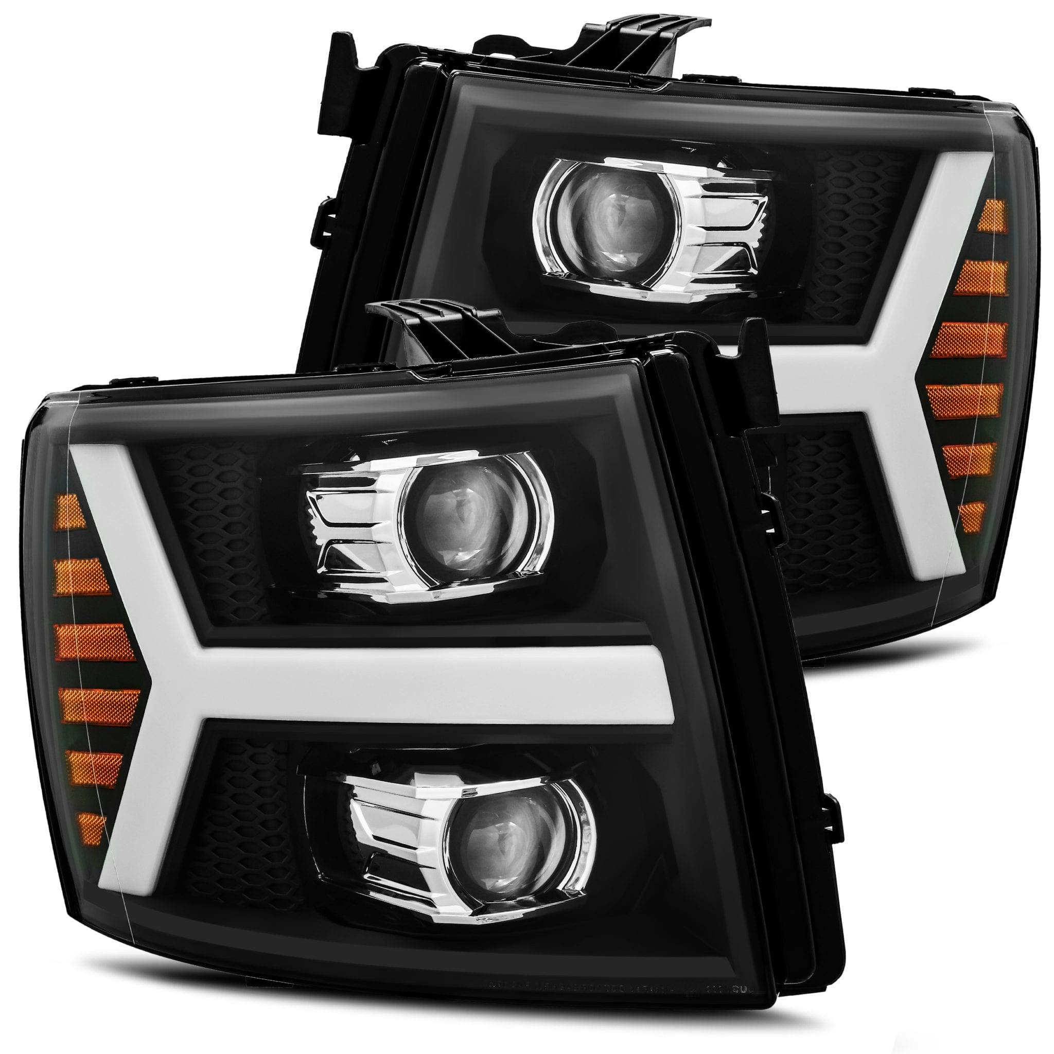 AlphaRex 880205 Projector Headlights Plank Style Design Black