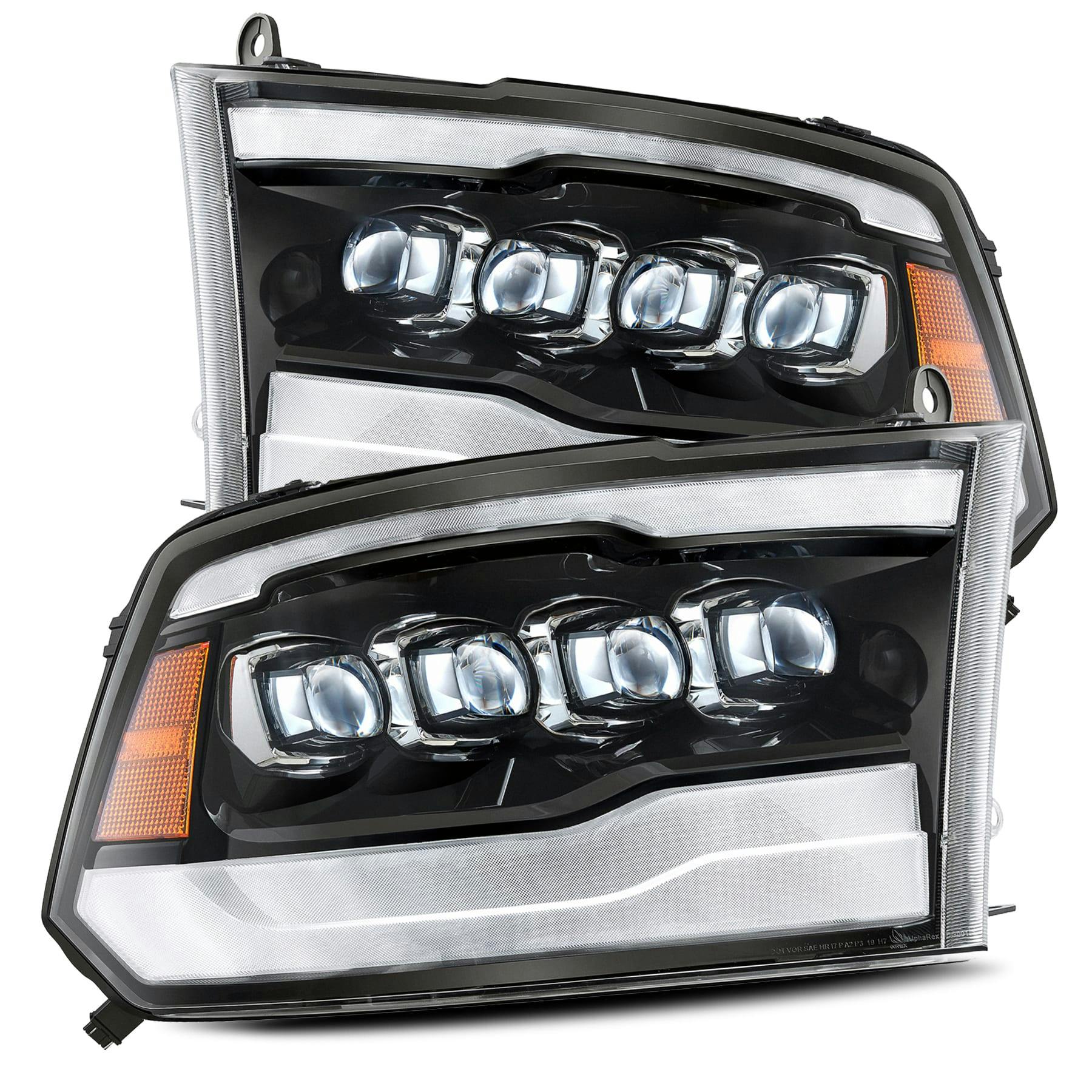 AlphaRex 880590 LED Projector Headlights Plank Style Design Gloss Black