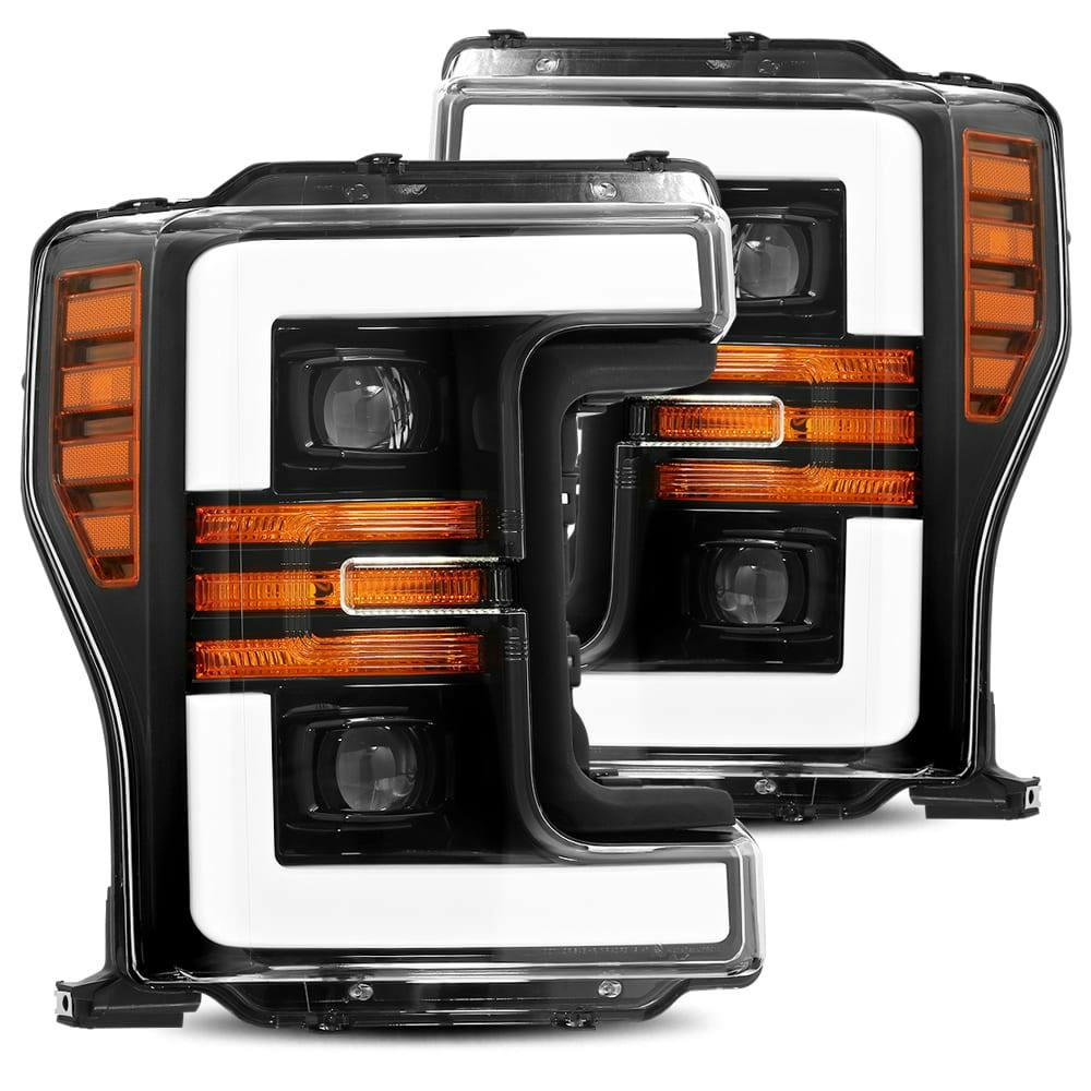 AlphaRex 880108 Projector Headlights Plank Style Design Gloss Black