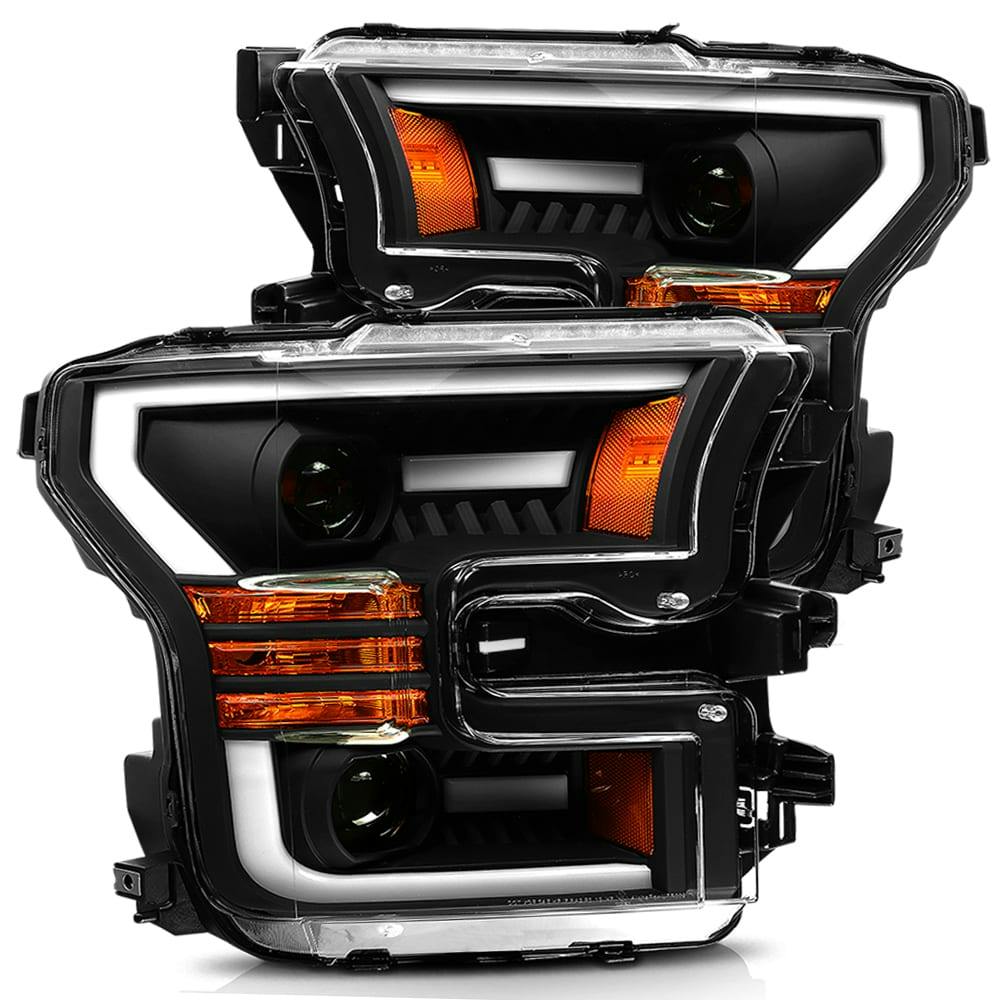 AlphaRex 880156 Projector Headlights Plank Style Design Matte Black