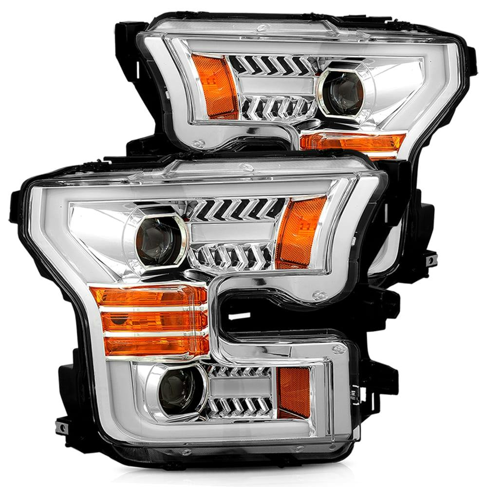 AlphaRex 880157 Projector Headlights Plank Style Design Chrome