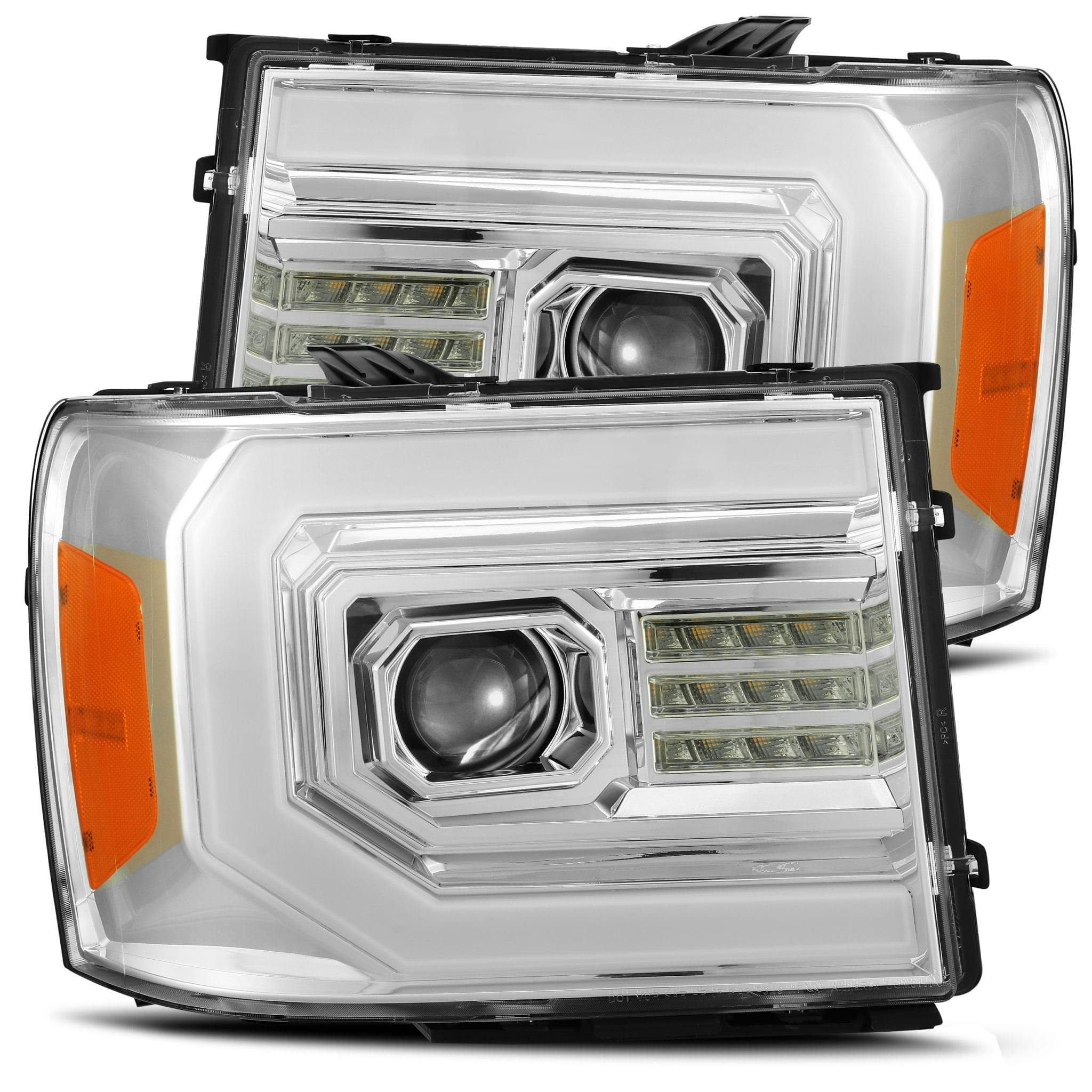 AlphaRex 880604 Projector Headlights Plank Style Design Chrome