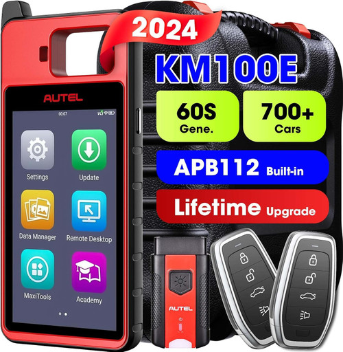 Autel MaxiIM KM100 (X), 2024 Same as KM100 KM100E, KA™y Programming Tool, OBD A-M-M-A- Learning on 99% Cars, 60s KA™`y Generation & Tansponder, Built-in APB112, Lifetime Free Update, 2PCS Blank KA™y