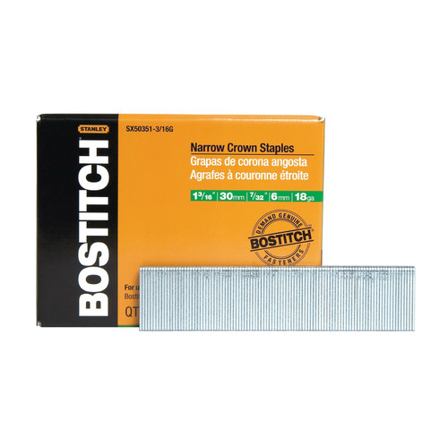 BOSTITCH 18 Gauge by 7/32-Inch Crown Finish Staple (10 Pcs)