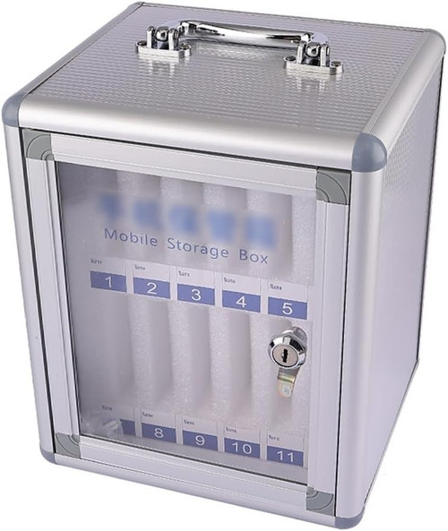 Cell Phone Locker Box 24 Slots Wall Storage Mobile Phone Cabinet Mobile Phone Lockbox with Handle for Classroom Office Exam(24)
