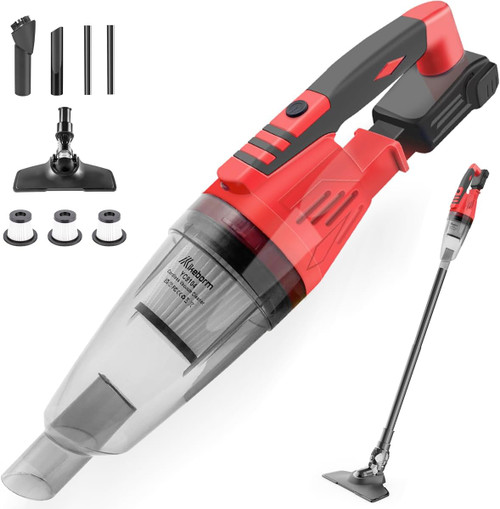 Cordless Vacuum Cleaner for Milwaukee 18V Batteries, Car Vacuum Cleaner Portable with 3 Filter for Car Cleaning (NO Battery)
