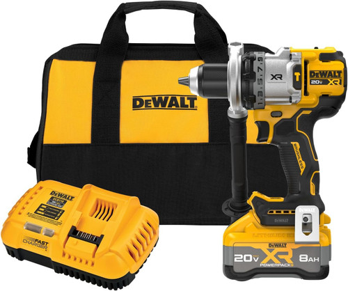 Dewalt DCD1007WW1 20V MAX XR Brushless Cordless 1/2 in. 3-Speed Hammer Drill Kit (8 Ah)
