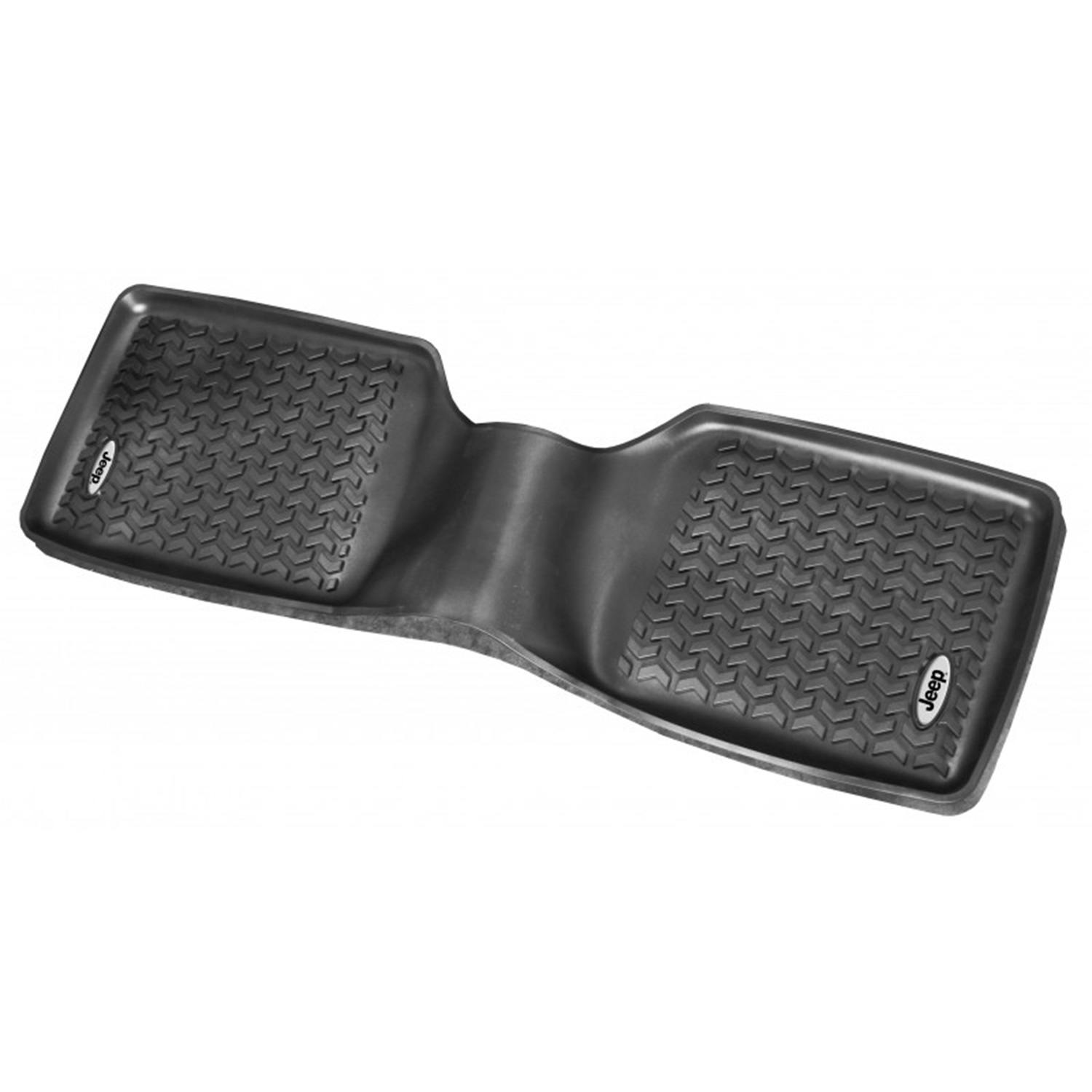Rugged Ridge DMC-12950.19 Rear Floor Liners Black, Jeep Logo