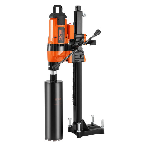 Core Drill Machine, 0.8-11.8in Drilling Diameter Diamond Core Drill Rig with Stand and Core Drill Bit, 3500W Rugged Concrete Core Drill, Wet and Dry Use, For Concrete, Brick, Marble