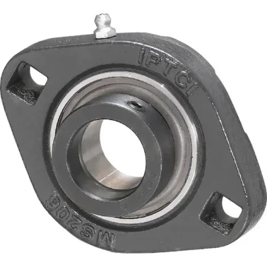 IPTCI SAMS205-14G 2-Bolt Flange Ball Bearing Mounted Unit, 0.875" Bore Diameter, Light Duty