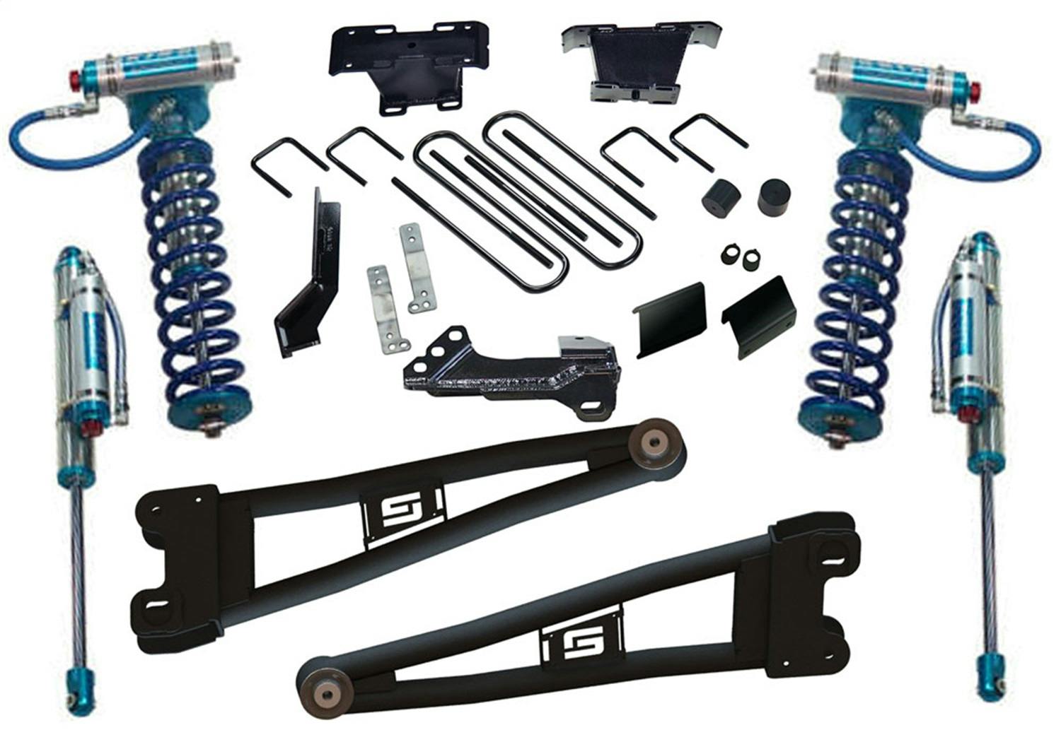 Superlift K1030KG 4" Radius Arm Lift Kit - 23-25 F250/F350 4WD Dsl w/King Coilovers & RearResShcks