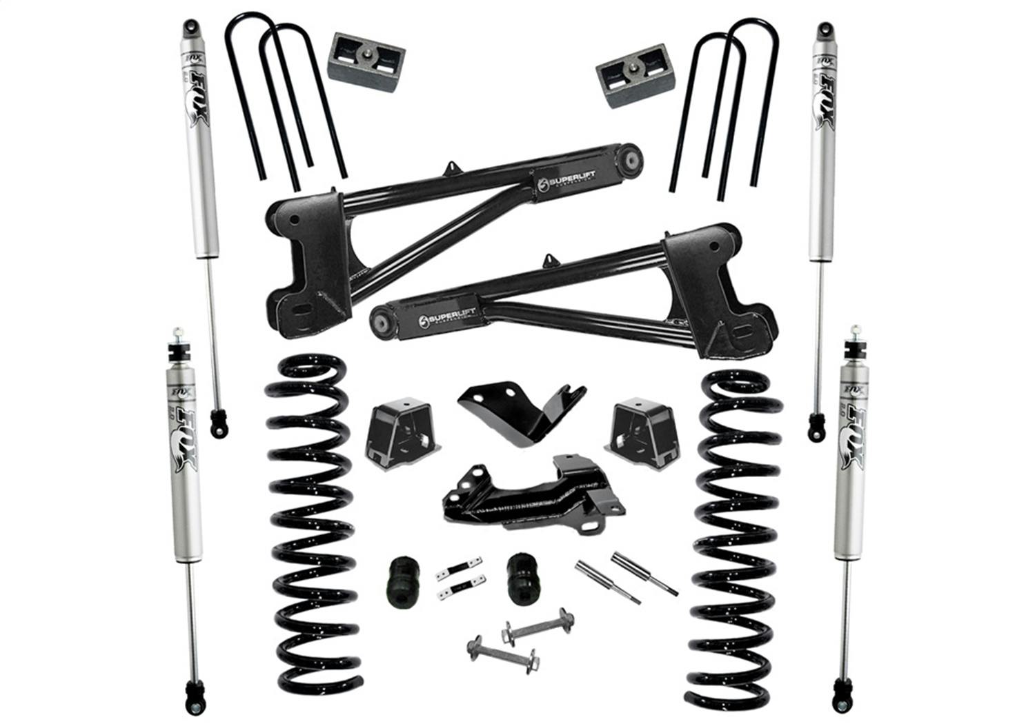 Superlift K975F 4" Lift Kit w/ FOX Shocks - 05-07 F250/350 4WD Diesel w/ Replacement Radius Arms