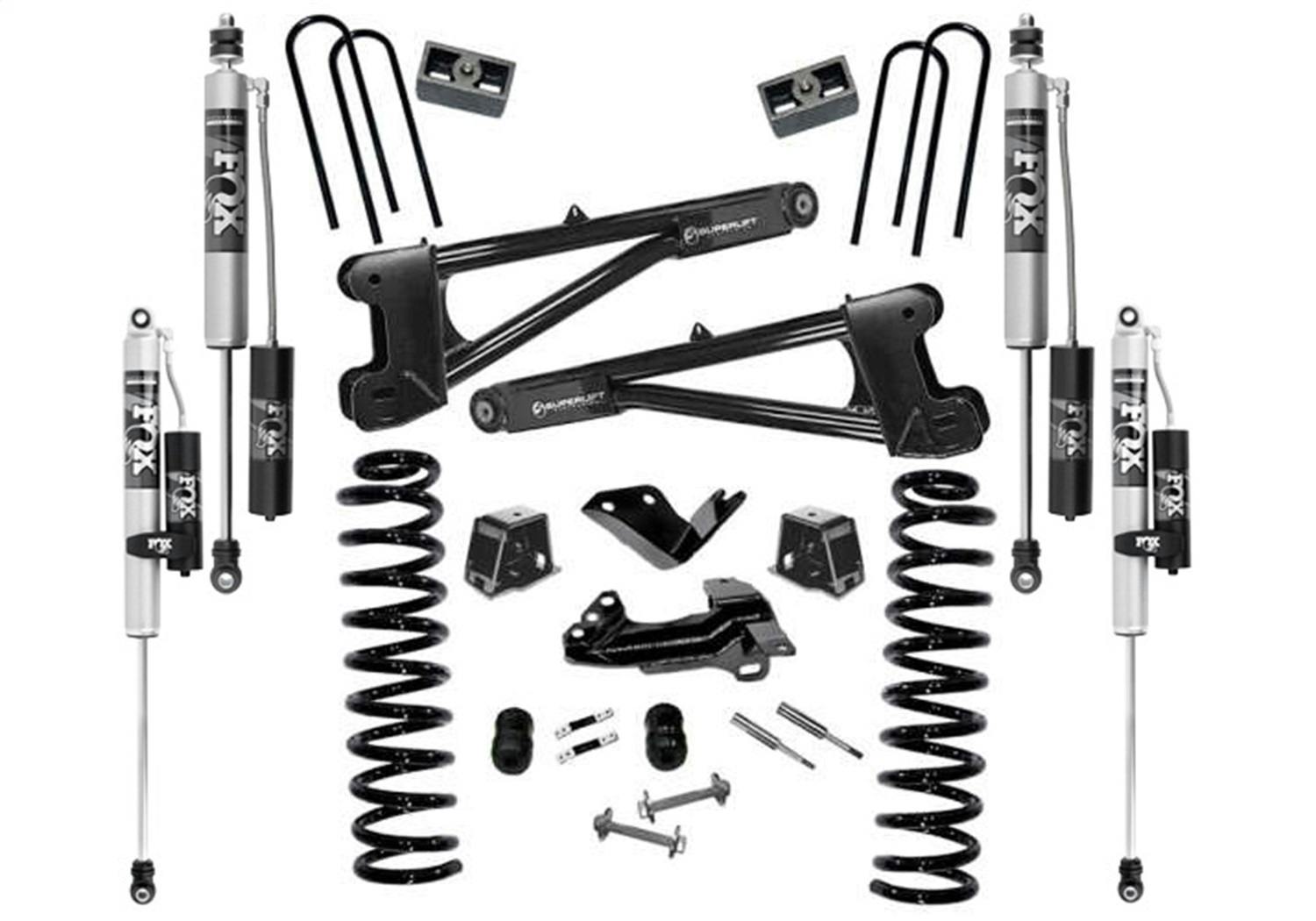 Superlift K975FX 4" Lift Kit w/ FOX 2.0 Reservoir Shocks - 05-07 F250/350 4WD Dsl w/RepRadiusArms