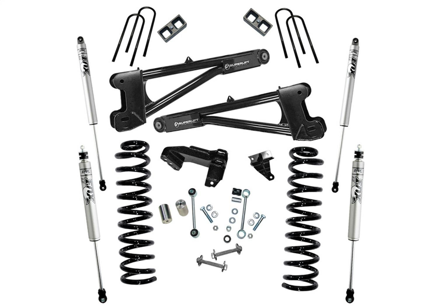 Superlift K981F 4" Lift Kit w/ FOX Shocks - 08-10 F250/350 4WD Diesel w/ Replacement Radius Arms